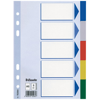 SEPARATOARE PLASTIC A5 INDEX 5 COLI ESSELTE SEPARATOARE PLASTIC A5 INDEX 5 COLI ESSELTE