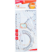 SET GEOMETRIE 4 PIESE TRANSP. EG00412 DELI SET GEOMETRIE 4 PIESE TRANSP. EG00412 DELI