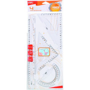 SET GEOMETRIE 4 PIESE TRANSP. EG00512 DELI SET GEOMETRIE 4 PIESE TRANSP. EG00512 DELI