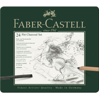 SET PITT MONOCHROME CARBUNE 24 BUC FABER-CASTELL SET PITT MONOCHROME CARBUNE 24 BUC FABER-CASTELL