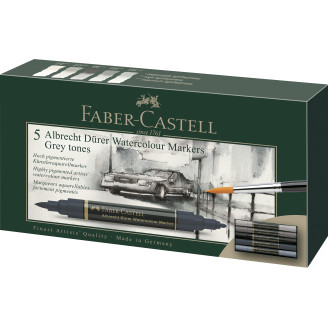 SET 5 MARKERE SOLUBILE TONURI DE GRI A.DURER FABER-CASTELL
