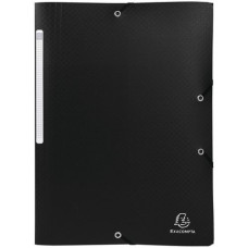 MAPA PLASTIC CU ELASTIC SI ETICH COTOR A4 NEAGRA EXACOMPTA