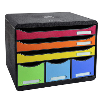 CABINET 6 SERTARE MAXI NEGRU/MULTICOLOR EXACOMPTA CABINET 6 SERTARE MAXI NEGRU/MULTICOLOR EXACOMPTA