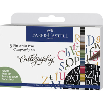 PITT ARTIST PEN SET CALIGRAFIC 8 BUC FABER-CASTELL PITT ARTIST PEN SET CALIGRAFIC 8 BUC FABER-CASTELL