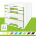 CABINET 4 SERTARE ALB/VERDE WOW LEITZ