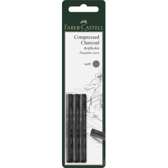 BLISTER 3 BUC CARBUNE PRESAT PITT MONOCHROME SOFT FABER-CASTELL BLISTER 3 BUC CARBUNE PRESAT PITT MONOCHROME SOFT FABER-CASTELL