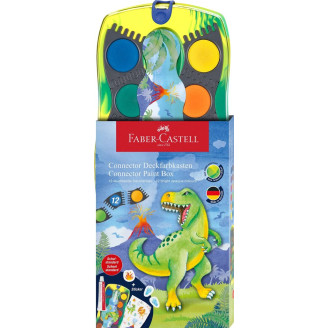 ACUARELE 12 CULORI CONNECTOR DINOZAURI 2025 FABER-CASTELL