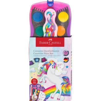 ACUARELE 12 CULORI CONNECTOR UNICORNI 2025 FABER-CASTELL