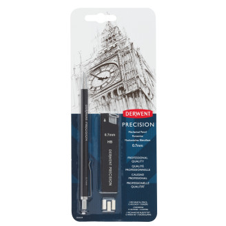 BLISTER CREION MECANIC 0.7MM PROFESIONAL NEGRU +MINE + 2 RADIERE DERWENT