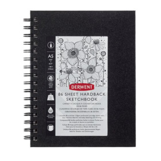 CAIET SPIRA PENTRU SCHITE A5 86 FILE 110G COPERTA NEAGRA PROFESSIONAL DERWENT