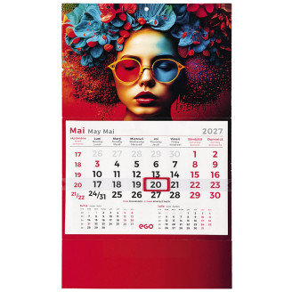 CALENDAR PERETE TRIPTIC 1M 12 FILE 320*480MM EGO