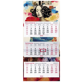 CALENDAR PERETE TRIPTIC PLIAT 3 X 12 FILE EGO CALENDAR PERETE TRIPTIC PLIAT 3 X 12 FILE EGO