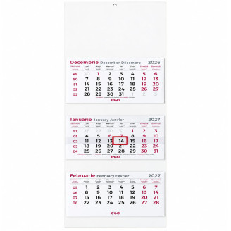 CALENDAR PERETE TRIPTIC PLIAT 3 X 12 FILE EGO