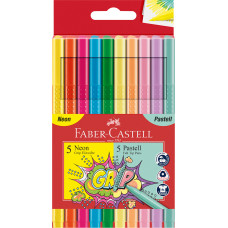CARIOCA 10 CULORI PASTEL SI NEON GRIP FABER-CASTELL