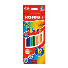 CREIOANE COLORATE 12 CULORI + ASCUTITOARE TRIUNGHIULARE KORES