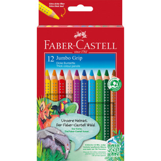 CREIOANE COLORATE 12 CULORI JUMBO GRIP FABER-CASTELL
