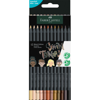CREIOANE COLORATE 12 CULORI SKIN TONES BLACK EDITION FABER-CASTELL