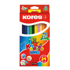 CREIOANE COLORATE 24 CULORI + ASCUTIT. TRIUNGHIULARE JUMBO KORES