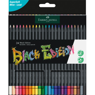 CREIOANE COLORATE 24 CULORI BLACK EDITION FABER-CASTELL