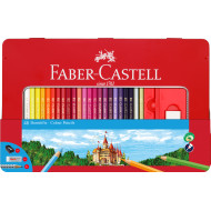 CREIOANE COLORATE 48 CULORI + 4 ACCESORII CUTIE METAL FABER-CAST