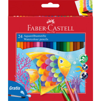 CREIOANE COLORATE ACUARELA 24 BUC + PENSULA FABER-CASTELL CREIOANE COLORATE ACUARELA 24 BUC + PENSULA FABER-CASTELL