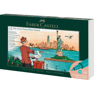 CUTIE 12 CULORI PITT ARTIST PEN CITIES NEW YORK FABER-CASTELL