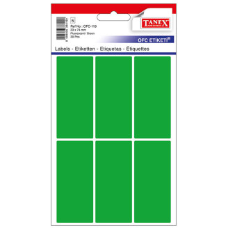 ETICHETE 33*74MM COLTURI ROTUNDE VERZI 30/SET TANEX