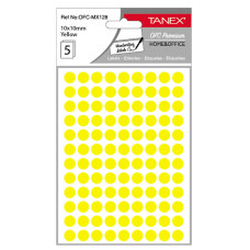 ETICHETE ROTUNDE 10MM GALBENE 540/TIPLA TANEX ETICHETE ROTUNDE 10MM GALBENE 540/TIPLA TANEX