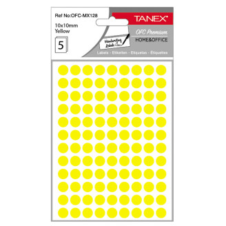 ETICHETE ROTUNDE 10MM GALBENE 540/TIPLA TANEX ETICHETE ROTUNDE 10MM GALBENE 540/TIPLA TANEX