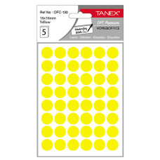ETICHETE ROTUNDE 16MM GALBENE 240/TIPLA TANEX ETICHETE ROTUNDE 16MM GALBENE 240/TIPLA TANEX
