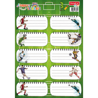 ETICHETE SCOLARE 30/SET FOTBAL TLS-804 TANEX