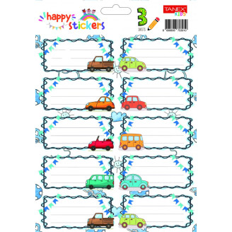 ETICHETE SCOLARE 30/SET MASINI TLS-753 TANEX