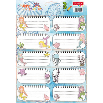 ETICHETE SCOLARE 30/SET MERMAIDS TLS-828 TANEX