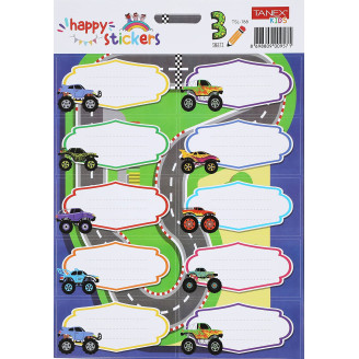 ETICHETE SCOLARE 30/SET MONSTER TRUCKS TLS-768 TANEX