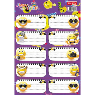 ETICHETE SCOLARE 30/SET SMILEYS TLS-803 TANEX