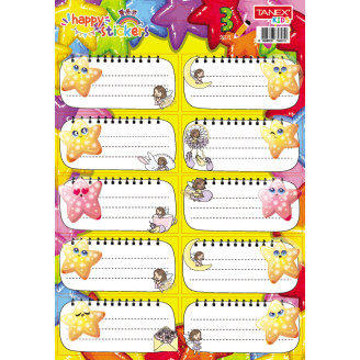 ETICHETE SCOLARE 30/SET STARS TLS-822 TANEX