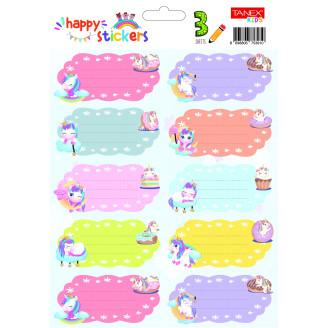 ETICHETE SCOLARE 30/SET UNICORNI 2 TLS-734 TANEX
