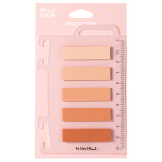 INDEX ADEZIV PLASTIC 12*44MM 5 CULORI ROZ 20 FILE RIGLA NUSIGN DELI