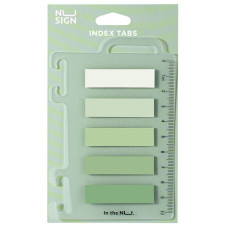 INDEX ADEZIV PLASTIC 12*44MM 5 CULORI VERDE 20 FILE RIGLA NUSIGN DELI