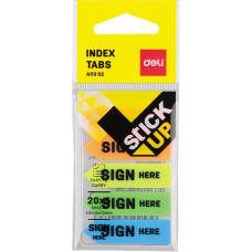 INDEX ADEZIV PLASTIC SIGN HERE 12*44MM 5 CULORI 20 FILE DELI