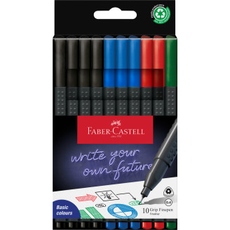 LINER 0.4MM SET 10 OFFICE A,N,R,V GRIP FABER-CASTELL