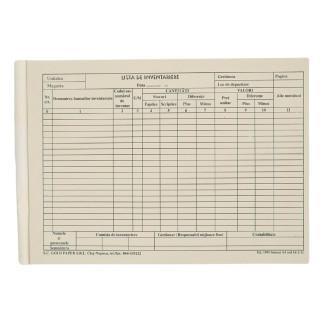 LISTA INVENTAR 11 COLOANE ORIZONTALA