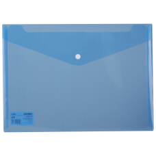 MAPA PLASTIC CU BUTON A4 ALBASTRA DELI