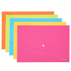 MAPA PLASTIC CU BUTON A4 DIV. CULORI NEON DELI MAPA PLASTIC CU BUTON A4 DIV. CULORI NEON DELI