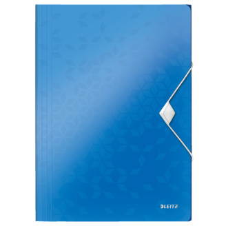 MAPA PLASTIC CU ELASTIC ALBASTRU METALIZAT WOW LEITZ