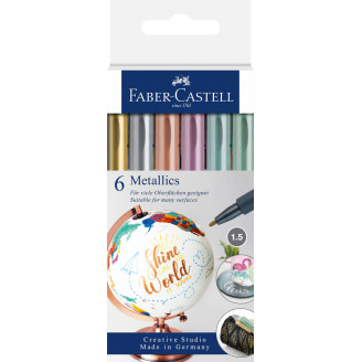 MARKER METALLICS SET 6 BUC FABER-CASTELL