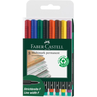 MARKER PERMANENT SET 8 F MULTIMARK FABER-CASTELL MARKER PERMANENT SET 8 F MULTIMARK FABER-CASTELL