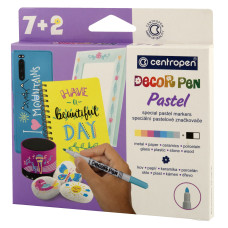 MARKERE PERMANENTE PT DECOR. SLIM 7+2 CUL. PASTEL 2738 CENTROPEN