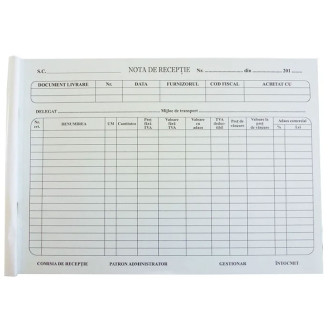 NOTA RECEPTIE MODEL VECHI AUTOCOPIATIVA