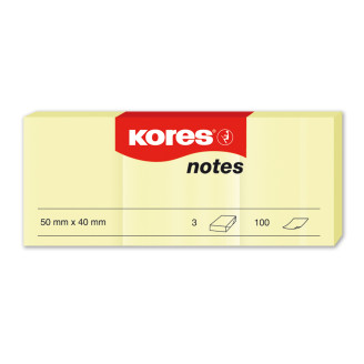 NOTES ADEZIV 40*50MM GALBEN PAL 3*100 FILE KORES
